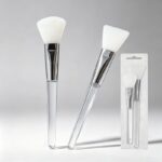 Face Mask Brush Mask Application Brush, Soft Silicone Fan Shape White Brush Head Cosmetic Tool for Body Lotion, Mud, Clay, Charcoal Mixed Mask