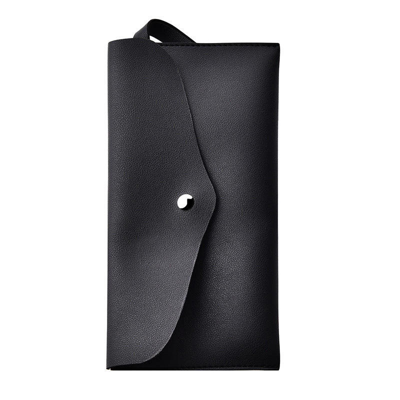 Black brush storage pouch with flap snap and carrying loop