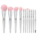 Daily brush set Makeup Brush Set, 11PCS Silver Glitter Crystal Make Up Brush