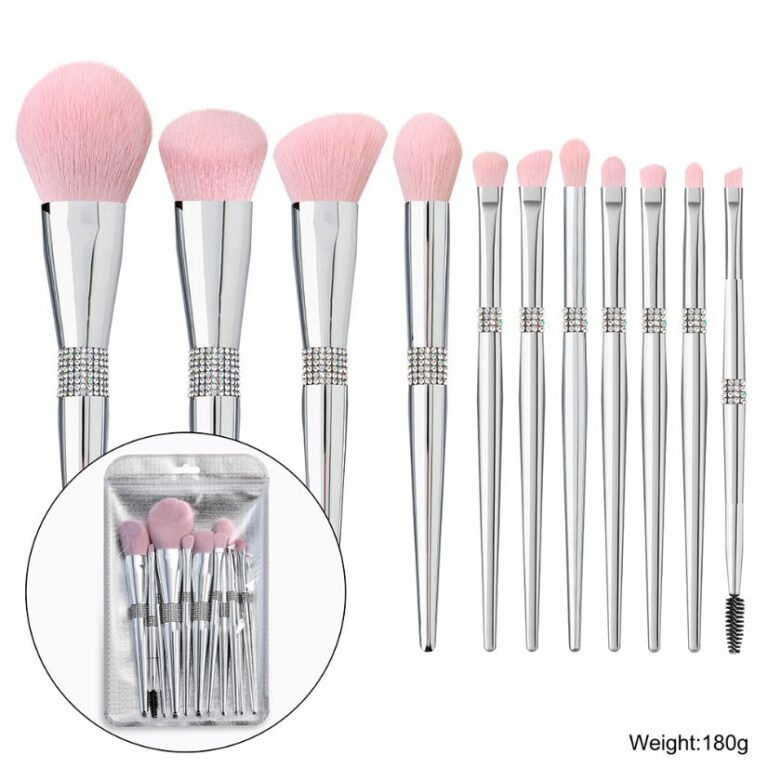 Daily brush set Makeup Brush Set, 11PCS Silver Glitter Crystal Make Up Brush
