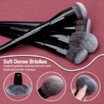 Professional Makeup Brush Set 32Pcs PRO Grade Makeup Brushes Set with Super large Holder, Premium Ultra-soft Synthetic Foundation Contour Powder Blush Concealer Eyeshadow Classic Black Make up Brush