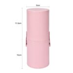 Brush Holder Portable Makeup Brush Case,Pu Leather Makeup Brush Holder with Button,Travel Cup Storage Dustproof Makeup Cosmetic Bags