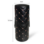 Brush Holder Portable Makeup Brush Case,Pu Leather Makeup Brush Holder with Button,Travel Cup Storage Dustproof Makeup Cosmetic Bags